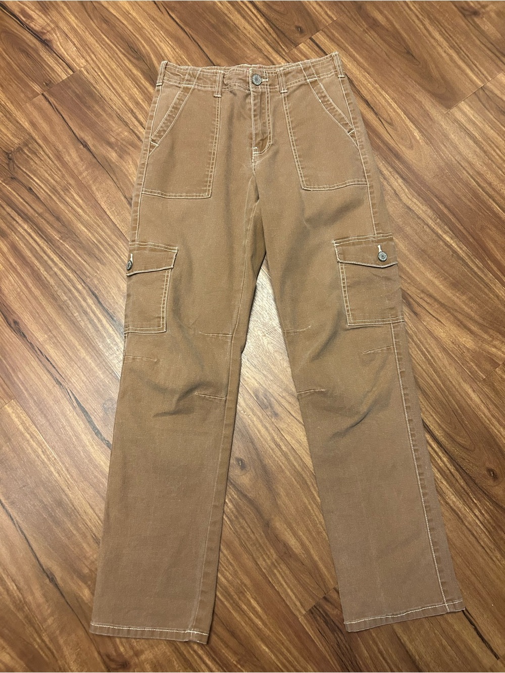 Dickies Utility Cargo Women’s Brown Work Wear 3/26 White Stitching